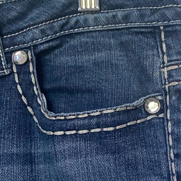 Paisley Sky Jean Mid Wash Blue Low Rise Boot Cut 5 Pocket W12 Embroidery Studded - Picture 9 of 16